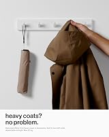 LARHN White Coat Hooks Wall Mounted Rack with 5 Hooks 43 cm All Fixings Included view 3