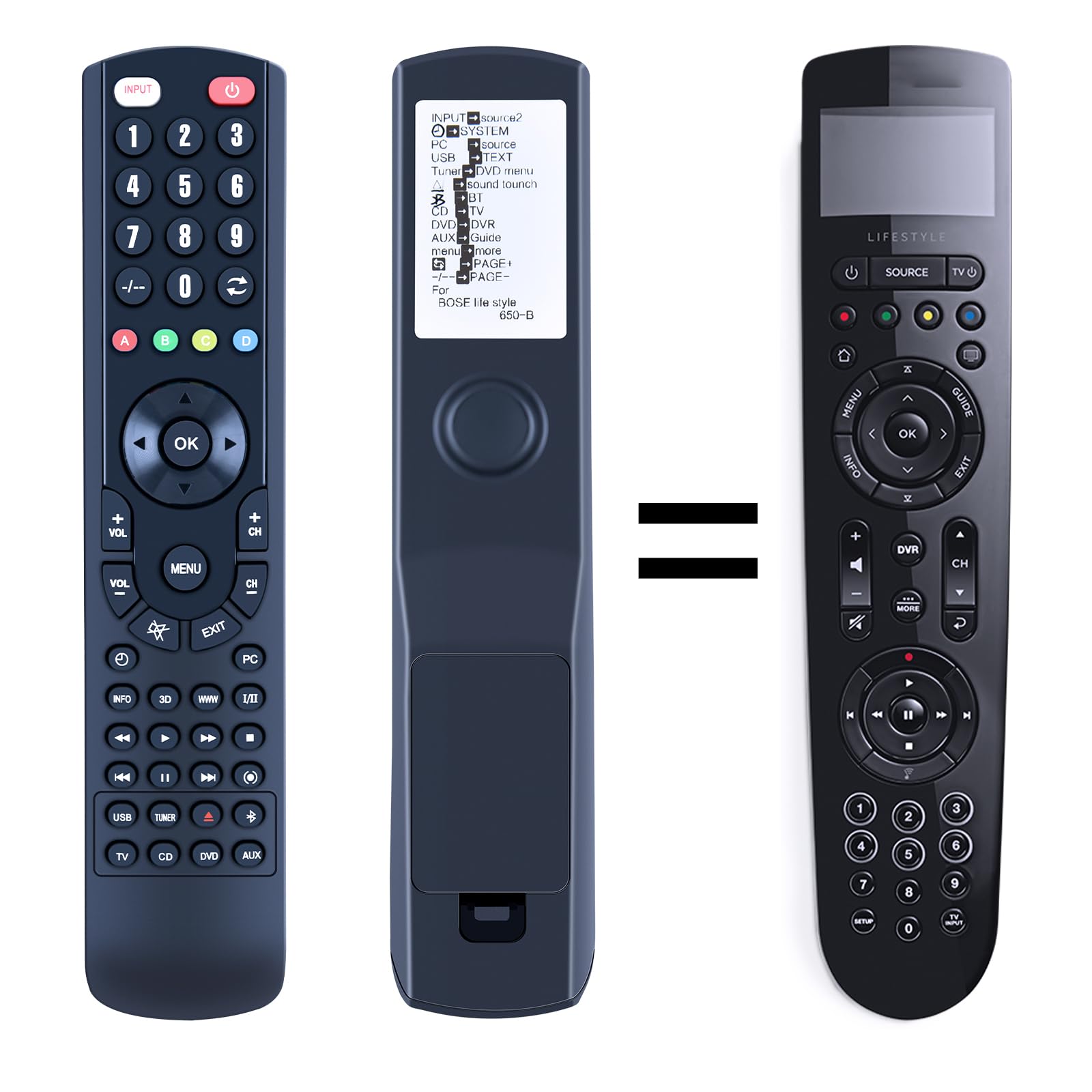 Replacement Remote Control for Bose Lifestyle 650/600/550 Media Center 743877-0010