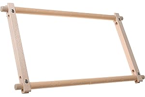 Elbesee Sew Easy Clip Hand Rotating Frame (61cm x 30cm/24" x 12"), Wood, Brown, 89x9x3 cm