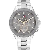 Tommy Hilfiger Women's Quartz Multifunction Watch - Stainless Steel Bracelet - 5ATM/50 Meters Water Resistance - Premium Fashion, Bold and Elegant - Gift for Her - 40mm