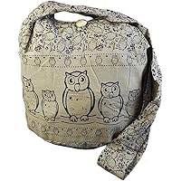 BTP! Owl Hippie Boho Sling Cross body Bag Shoulder Messenger Purse Large