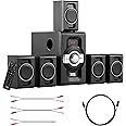 Acoustic Audio by Goldwood AA5240 Home Theater 5.1 Bluetooth Speaker System with USB and SD Inputs, Black