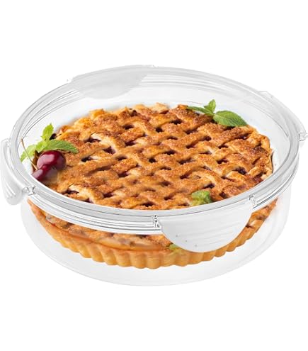 2 Pack 10.5" Round Pie Carriers - Airtight Plastic Cake Storage Containers With Lids - View #5