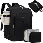 LOVEVOOK 40L Travel Backpack for Women&Men,TSA Carry on Backpack for Airplanes with 3 Packing Cubes,Personal Item Bag Fit 17" Laptop, Waterproof Essentials Airline Approved Luggage