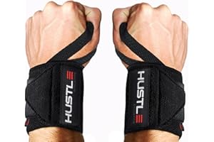 Hustle Athletics Wrist Wraps for Weightlifting - 18" & 12" Premium Wrist Support Weight Lifting Wraps to Lift Heavier & Train Harder - Heavy Duty Powerlifting & Bench Press Gym Straps for Men & Women