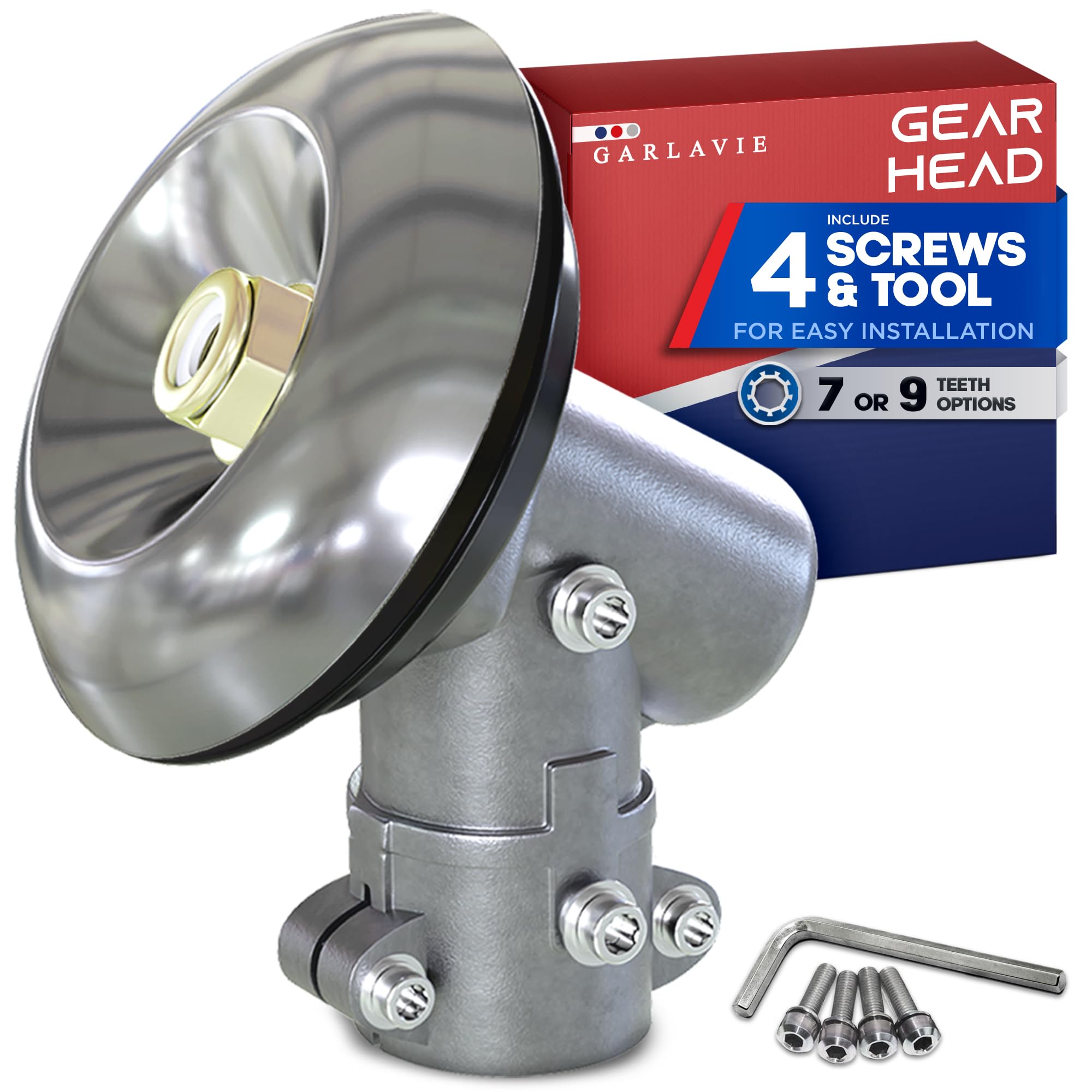 Garlavie - Universal 7-Teeth Bevel Gear for Brush Cutter Head, 26 mm Tube - Brush Cutter Spare Parts, Strimmer Attachments, Petrol Strimmer Head, Titan Strimmer Head and garden strimmer parts