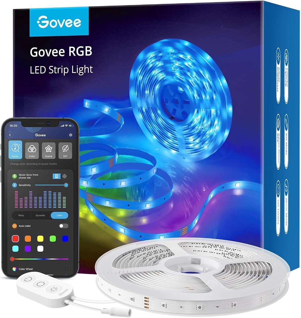 Govee WiFi LED Strip Light 5m RGB Lamp Alexa Google App Music Sync