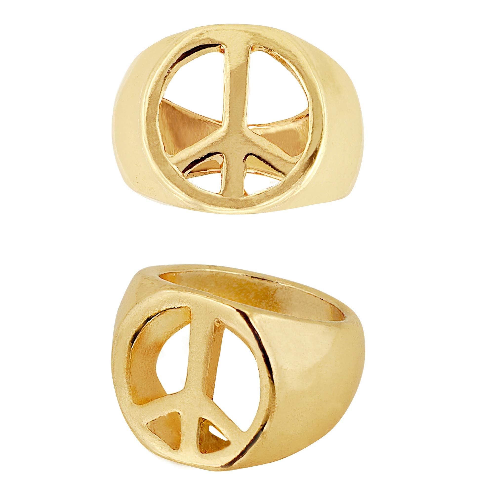 Gold Peace & Love Rings Accessory for Fancy Dress — image 1