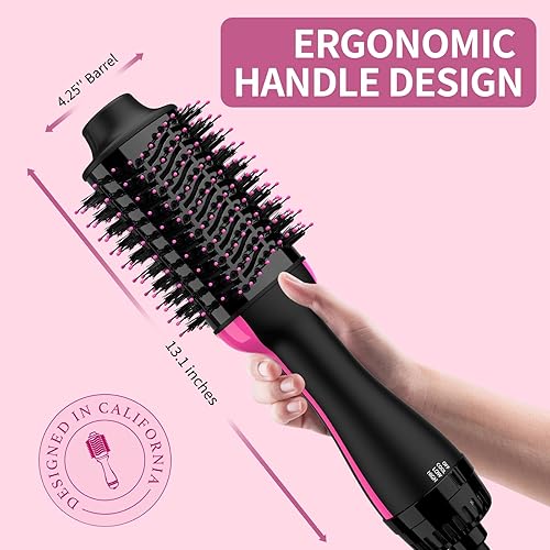 Dual Voltage Hair Dryer Brush with Negative Ion Anti-frizz Styler