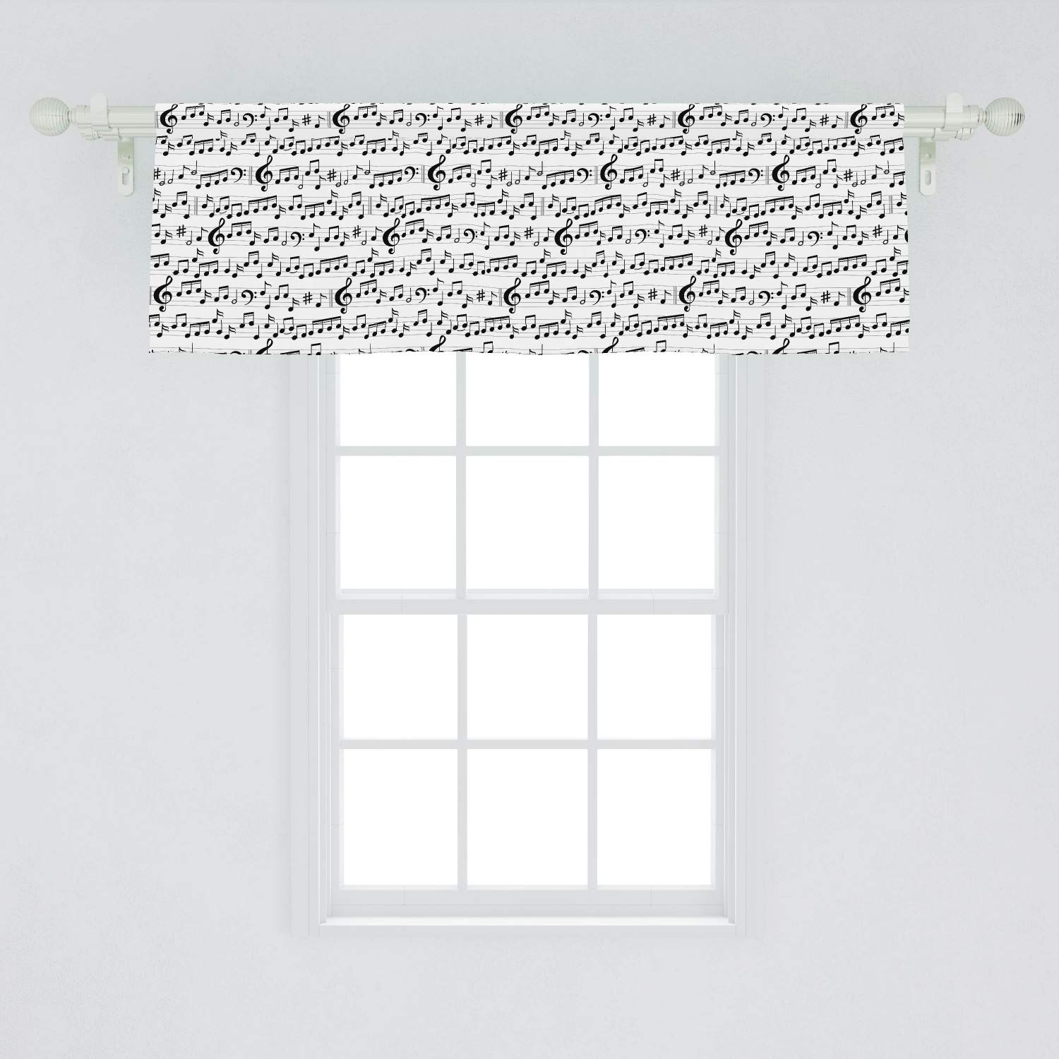 Ambesonne Music Window Valance, Abstract Style