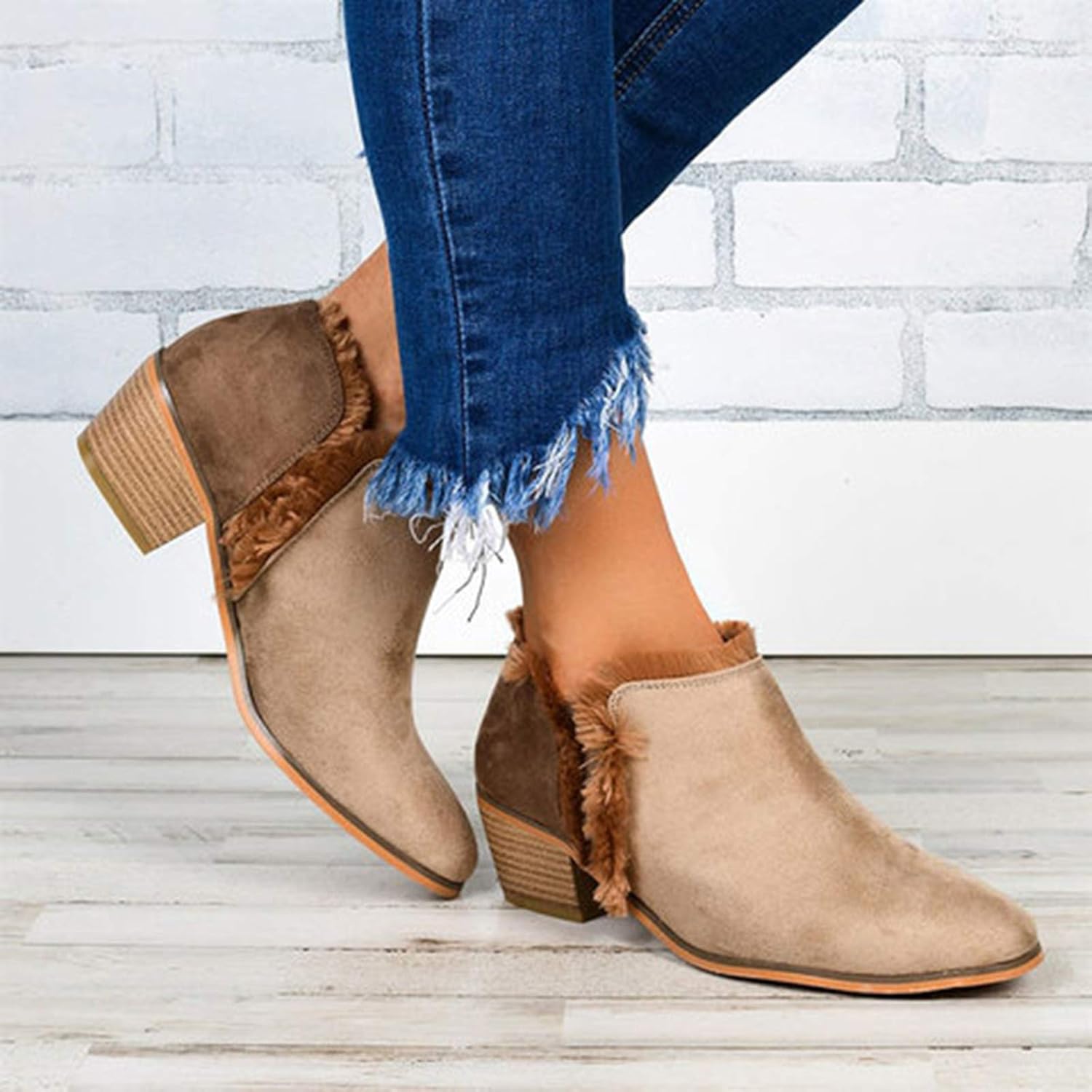 LYYJF Damen Winterstiefel Causal Stiefeletten Plateau ...