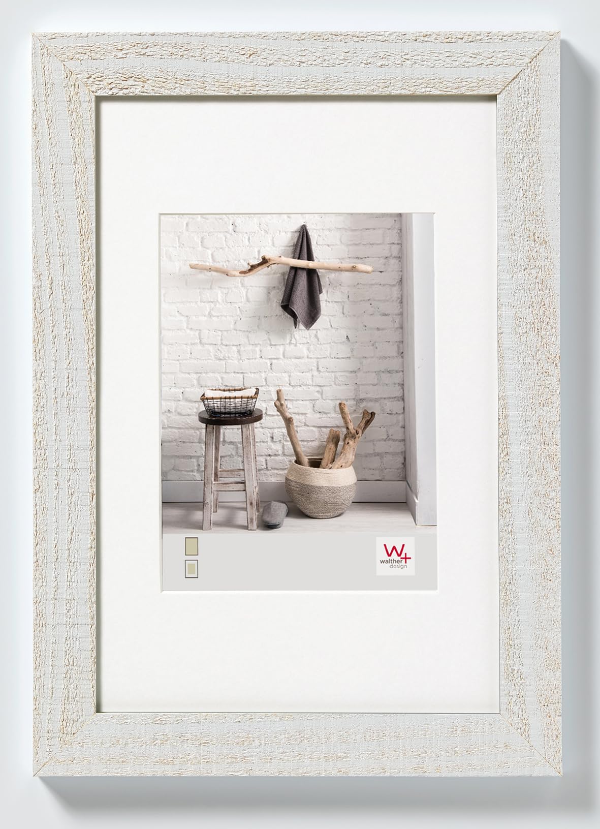walther design Picture Frame Polar White 60 x 80 cm with PassepArtout, Home Wooden Frame HO080V