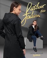 33,000ft Waterproof Womens Rain Jacket Lightweight Hooded Packable Black M view 7