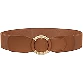 JASGOOD Women Wide Waist Belt Stretchy Elastic Vintage Belts for Dress Ladies Belt with Circle Buckle
