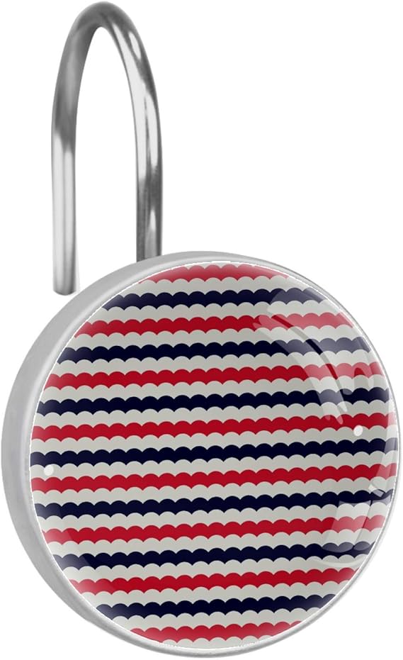 ATOMO - Ganchos decorativos para cortina de ducha, línea ondulada