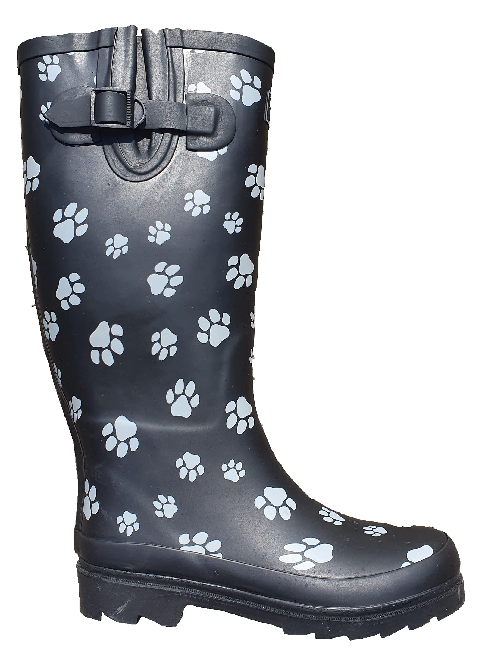 TOSH Wellingtons Dog Paw Black Half & Full Womens Boots (UK 5, Dog Paw Full Wellingtons)