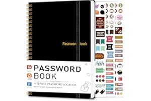 Password Keeper Book for Senior, Password Book - 5.9" X 8.6",Internet Address and Password Logbook, Password Notebook Organiz