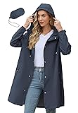 Zando Womens Rain Jacket with Hood - Waterproof