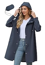 Zando Womens Plus Size Rain Jacket with Hood