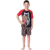 INTIMO Jurassic World Boys' Blue T-Rex Park Logo Sleep Pajama Set Shorts
