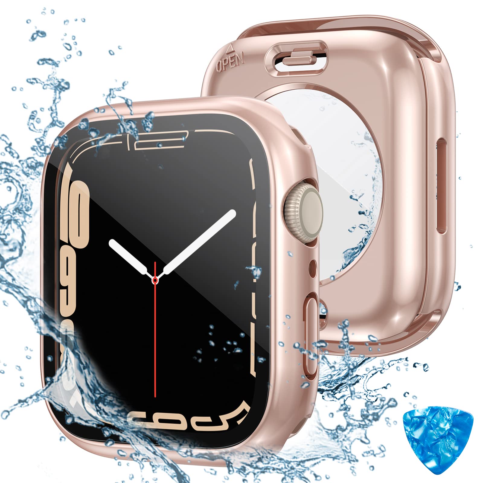 Photo 1 of Tensea (2 in 1) for Waterproof Apple Watch Screen Protector Case 40mm SE 3rd/SE 2nd Generation/SE/Series 6/5/4 Accessories, 360 Front & Back, iWatch Face Cover with Tempered Glass for Women Men, 40 mm