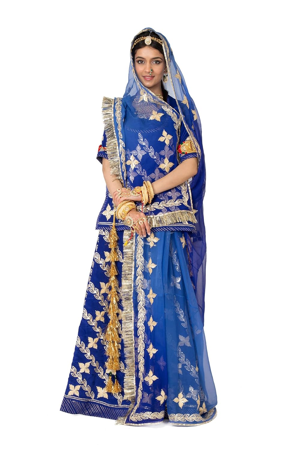 Buy Yuvti Unstitched Sikhiya Rajputi Poshak Dress For Rajasthani Women (Blue) at Amazon.in