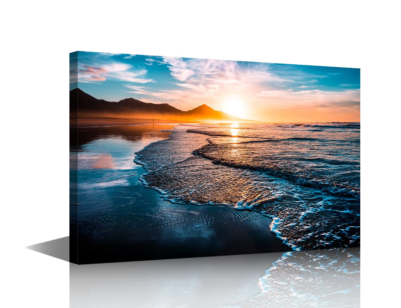 TISHIRON Canvas Wall Art Framed Ocean Beach Painting Decor for Living Room Bedroom Bathroom Wall Décor Seaside Scenery Dining Room Decorative 8X12in — image 1