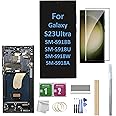 Galaxy S23 Ultra LCD Screen with Frame Replacement for Samsung Galaxy S23 Ultra SM-S918U S918A S918W LCD Screen Display Touch Digitizer with Frame+Tool(Fingerprint not Supported) (Black)