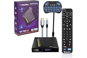 MYRTLEGEAR vSeeBox V2 Pro,Newest Box with Voice Remote Control,Backlit Mini Keyboard and 2Meters 8K HDMI Cable(4GB RAM+ 32 GB ROM)