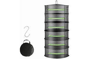 Bestio Collapsible Mesh Drying Rack, 6 Layers, Breathable with Zippers, For Herbs, Flowers, Vegetables