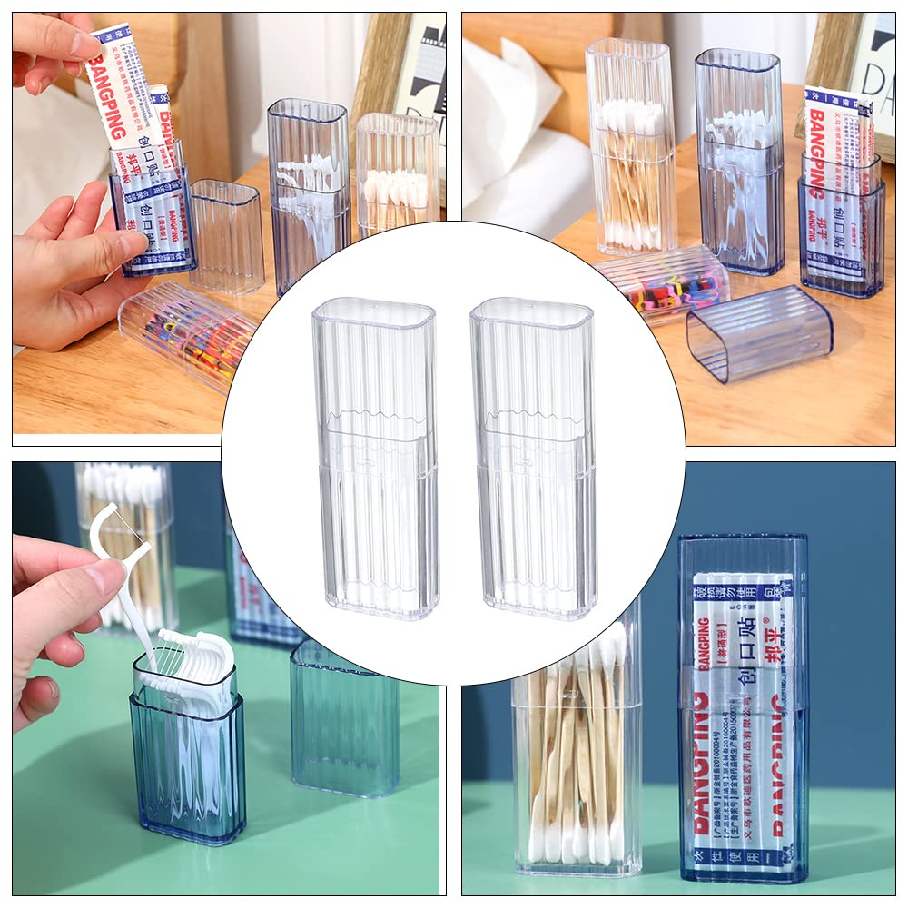 4 Pcs Cotton Swab Holder for Travel Mini Travel Swab Case Cotton Swab Box for Makeup Sponge Cotton Swabs Hair Ties Floss Cosmetics Makeup Bedroom Travel