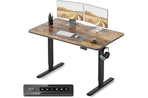 FEZIBO Electric Standing Desk, 48 x 24 Inches Height Adjustable Stand up Desk, Sit Stand Home Office Desk, Computer Desk, Rustic Brown