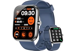 MIKEGO Smart Watch for Men Women, Alexa Built-in Fitness Tracker with Call Function & 1.83" HD Touchscreen, Heart Rate/Sleep Monitor, 100 Sport Modes, IP68 Waterproof, iOS Android Compatible