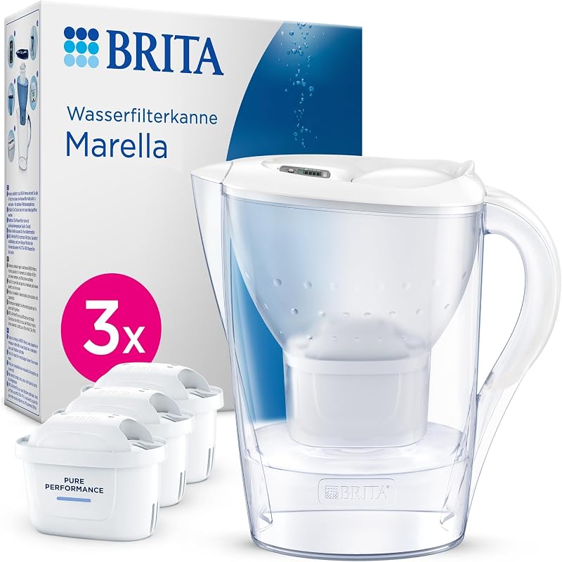 Wasserfilter-Kanne MAXTRA Marella, 3x Pure Performance Kartusche
