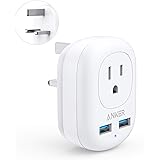 Anker UK Travel Adapter, PowerExtend USB Plug International Power Adapter with 2 USB and 1 Outlet, US to British England Scot