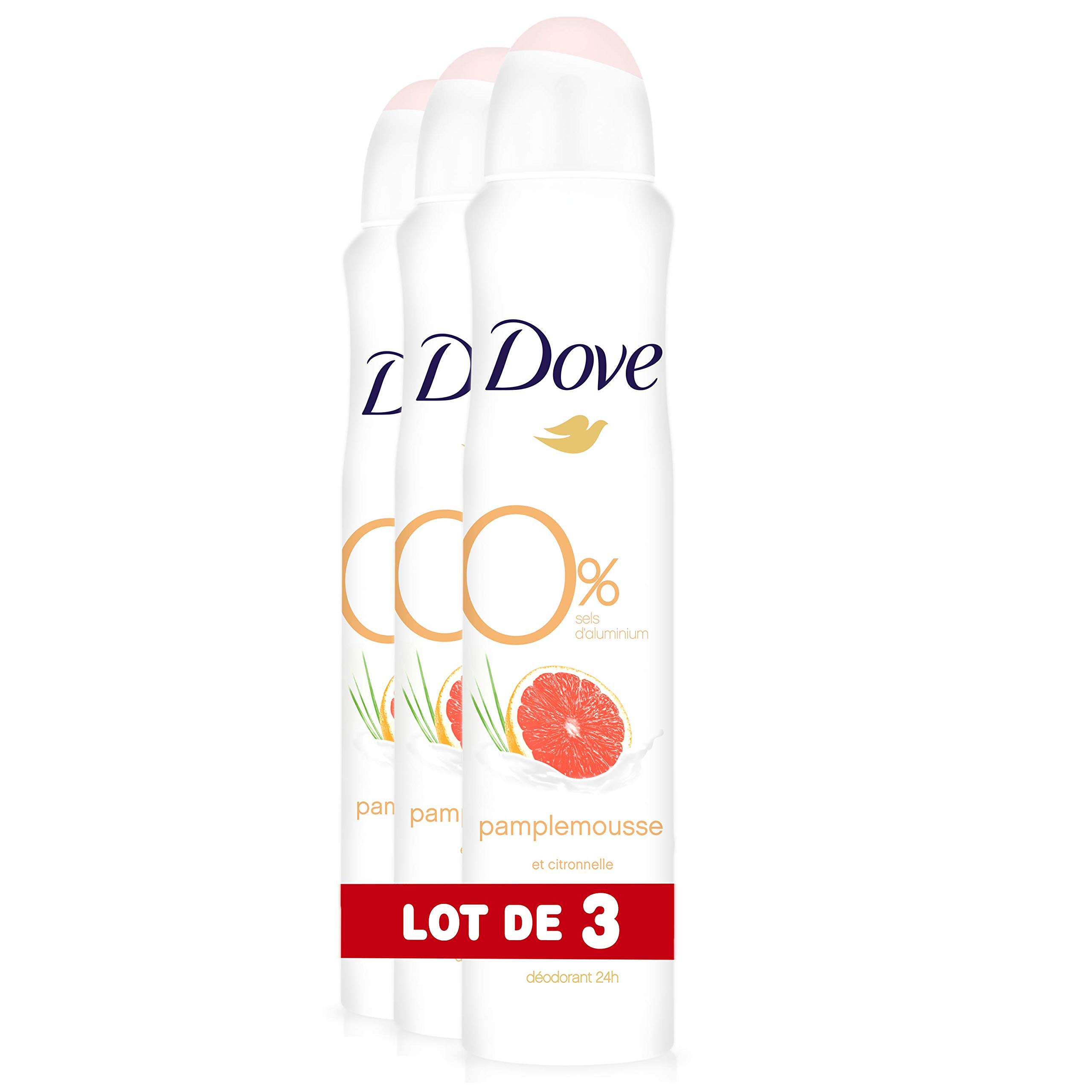 Dove Deodorant Go Fresh Grapefruit Aluminum 0% Salt Spray 200ml – Pack of 3