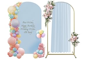 VILDVANDRING Wedding Balloon Arch Stand with Arch Cover 6ft, Metal Arch Stand and Cover Set with 100 Party Multi-Colored Balloons for Birthday Party Baby Shower Graduation Ceremony Decoration