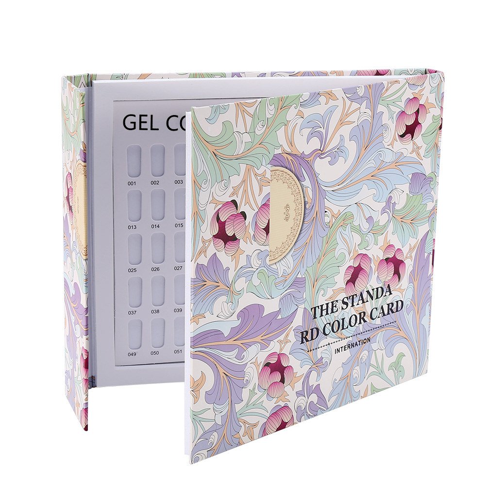 DEWIN Nail Display Book,Nail Polish Nail Steel Nail Color Display Card Book Nail Polish Gel Color Display Card Nail Art Showing Board (Stripes)