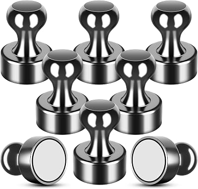 FINDMAG Minimalist Black Metal 8 Pack 12 x 16 mm Neodymium Magnets