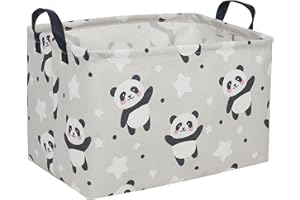 DDBASKET Kids Basket Panda Storage Bins for Girls Rectangular Baby Gift Baskets Cute Toy Storage Bin Box Organizer Book Shelf Basket Sports Balls Room Decor(Panda)