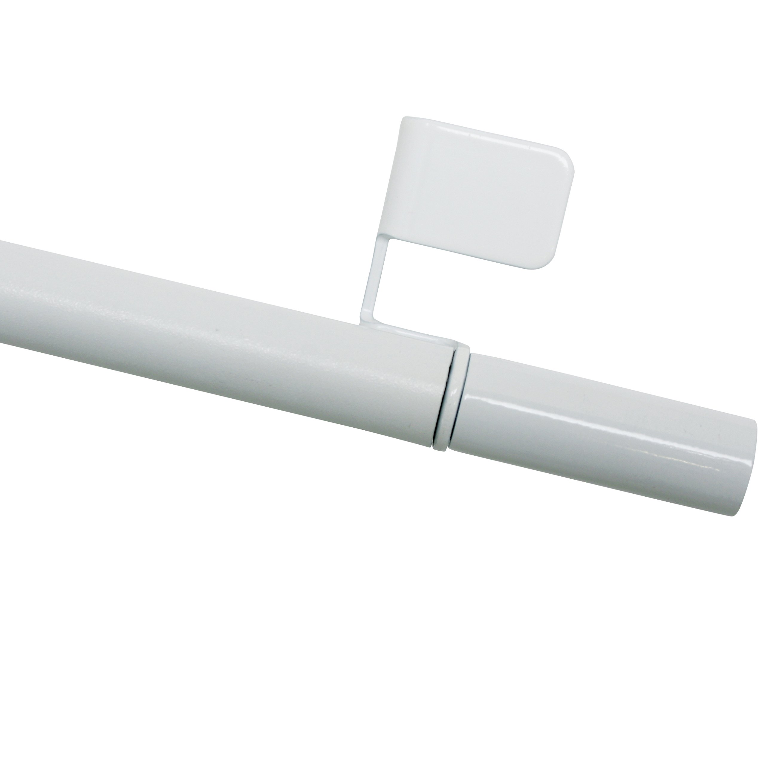 Gardinia Clamping Rod, Rotating Bar, Drill- and Screw-less Assembly, Press&Go Filigrano Cylinder, 8/10 mm Diameter, 80-110 cm Long, Metal, White