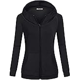 Hibelle Women's Full-Zip Fleece Lined Hoodie Sports Sweatshirts with Handy Pockets & Inside Pocket