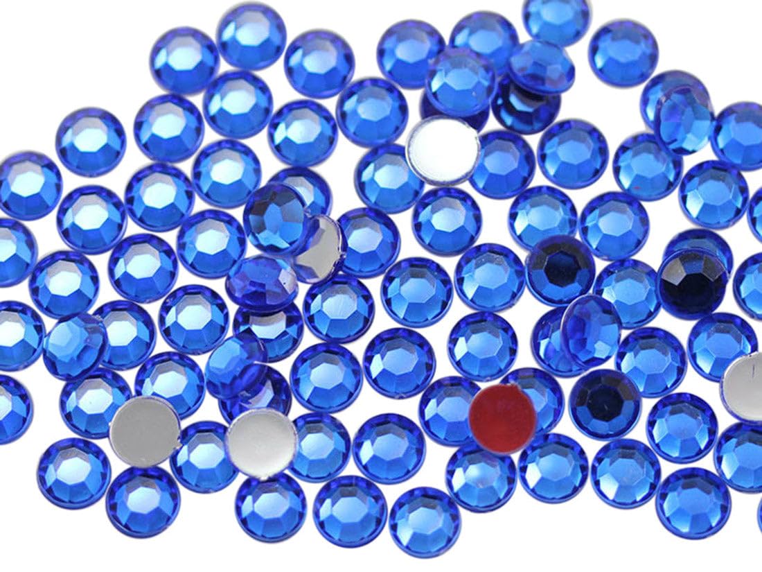 Allstarco 1000PCS 4.5-5mm SS20 Blue Sapphire .PH Acrylic Flat Back Rhinestones for Jewelry Making and Face Painting Card Making Embelishments Plastic Crafts Gems — image 1
