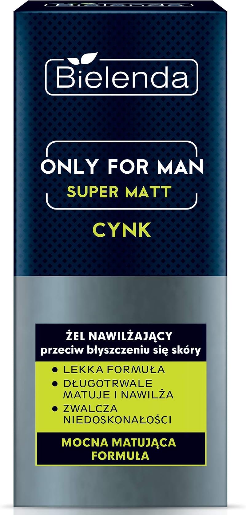 Bielenda Only For Men Super Mat Gel 50ml - Regulates Sebum, Shrinks Pores,