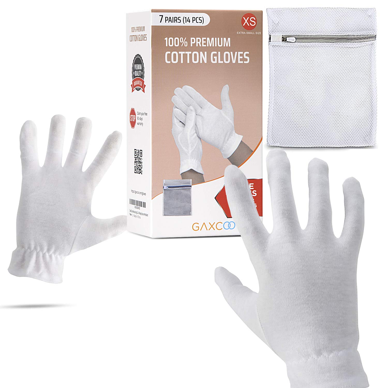 Extra Small (Please check size before Ordering) Moisturizing Gloves OverNight Bedtime Cotton | Cosmetic Inspection Premium Cloth Quality | Eczema Dry Sensitive Irritated Skin Spa Therapy Wristband : Beauty