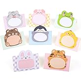 cobee Cute Animal Sticky Notes, 8 Pack Kawaii Animal Self-Stick Notes Cartoon Markers Flags Cute Shapes Self-Stick Memo Pads Students Home Office Roommates Gifts Tab Supplies 160 Sheets