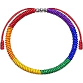 LAMIBEE LGBT Bracelet, Rainbow Bracelet, LGBT Pride Proud Love Wins Tibetan Wrist Wrap Bracelet, Surfer String Rope Bracelet for Women Men, Pride Month, Support LGBTQ Community (LGBT)