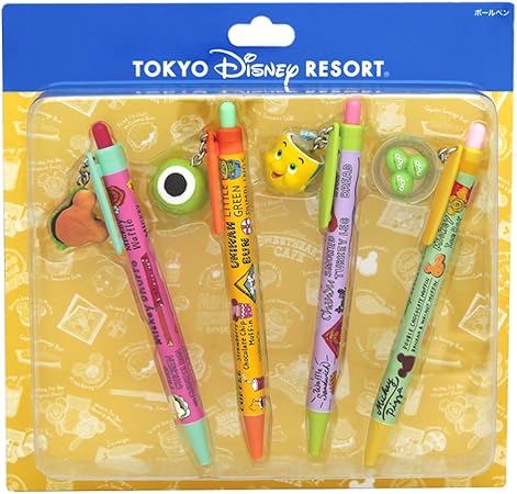 Amazon Co Jp パーク フード 柄 チャーム付き ボールペン 4本 セット ディズニー ペン ミッキー ハンバーガー マイクメロンパン リトルグリーンまん 他 リゾート 限定 おもちゃ