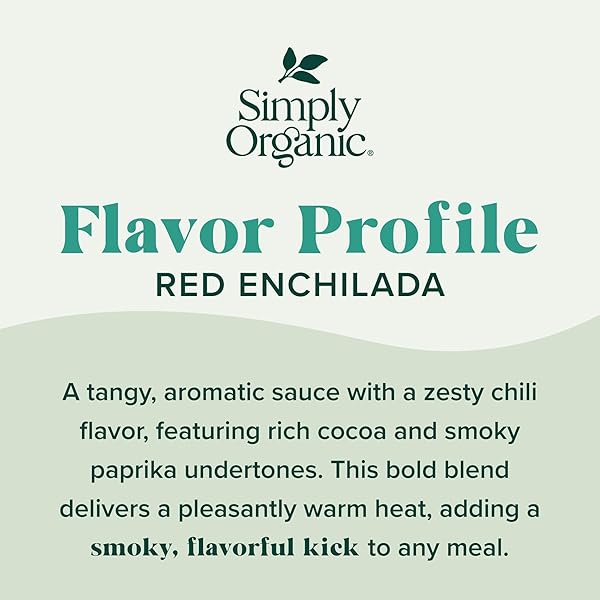 SIMPLY ORGANIC RED ENCHILADA SIMMER SAUCE, 8 OUNCE POUCH, FOR BEEF, CHEESE OR CHICKEN ENCHILADAS, CHILI ZEST (PACK OF 6)