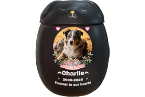 Generic Custom Dog Urn, Pet Urn, Large Black Dog ≤120 lb, Ceramic, Handmade, Cat Pattern